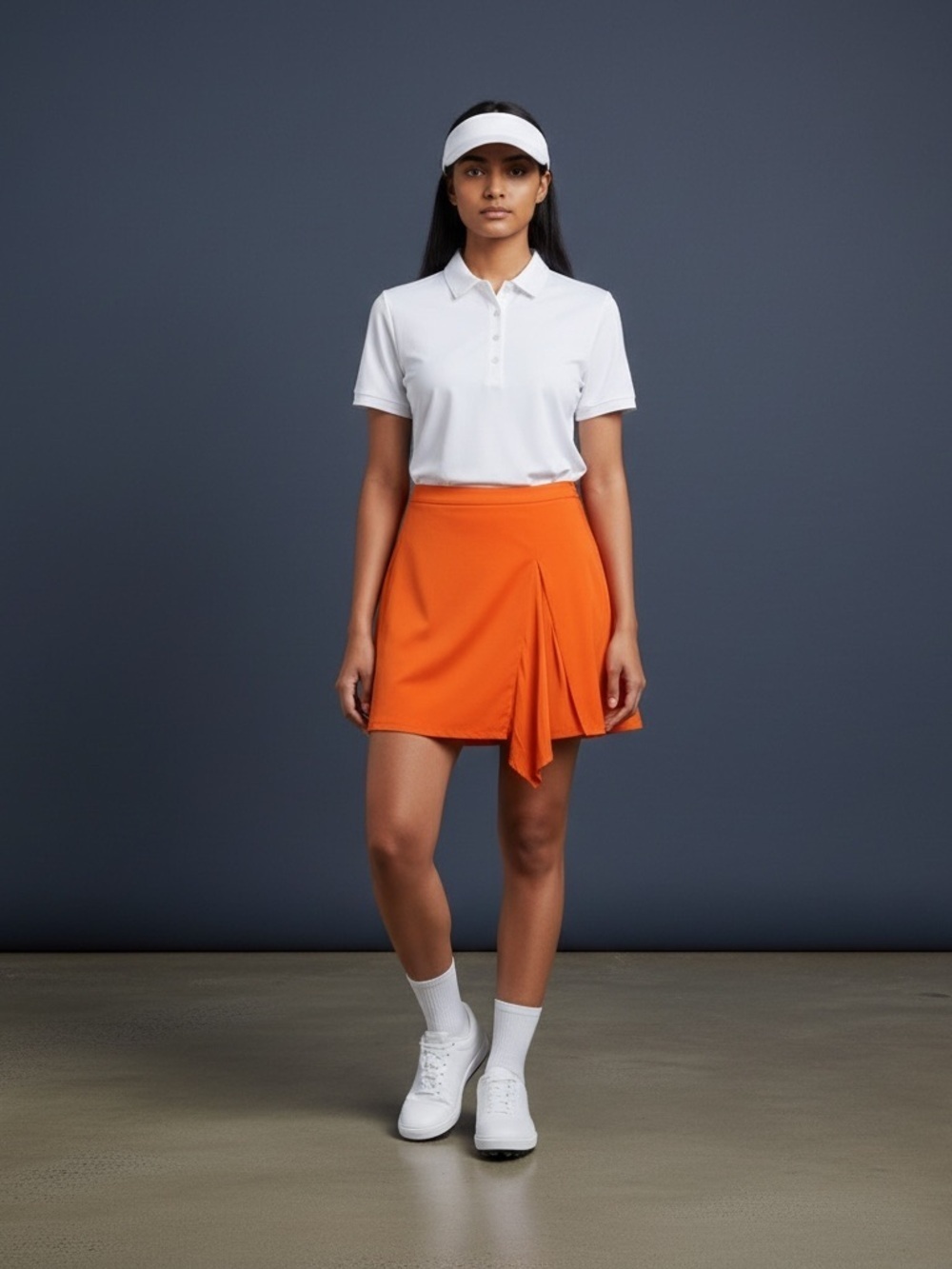 J. Lindeberg Silk Blend A-Line Asymmetrical Golf Skirt. Orange Size 34 / M #1030